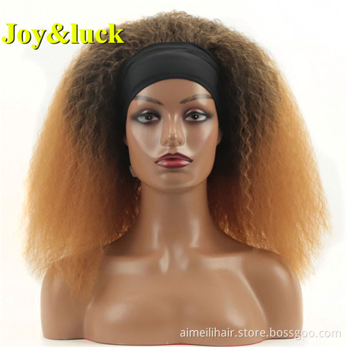 Women's Head Band for African Black Hairband Wigs Wholesale Price Ladies Hair Scarf Long Curly Headband Wig Synthetic Hair Wigs